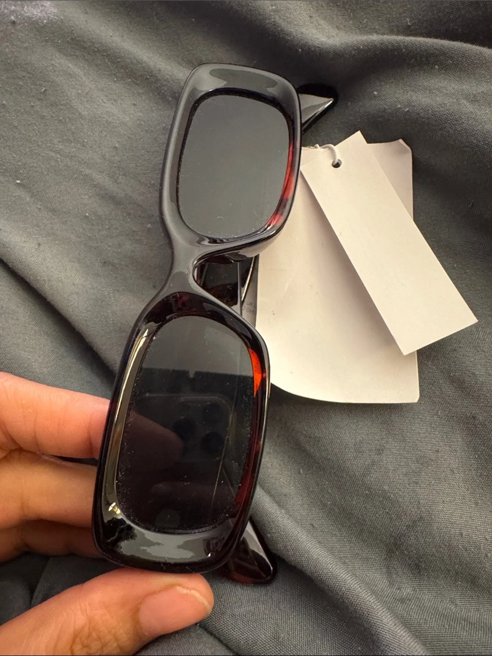 Women's Rectangular Frame Sunglasses - Black